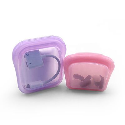 Tái sử dụng chống rò rỉ Túi thực phẩm silicone rõ ràng Độ bền Máy rửa chén an toàn 50ML/80ML