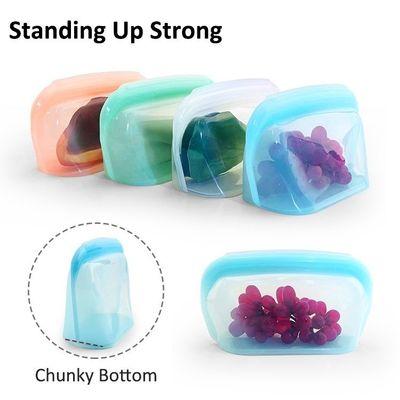 100% chất lượng thực phẩm Platinum silicone LFGB độ bền túi thực phẩm silicone chống rò rỉ để lưu trữ trong tủ lạnh